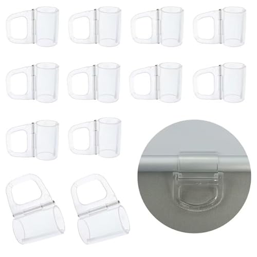 12 Pack Roller Shades Pull Down Clips, Lifting Clam, Hook Handle Grip Pull, Transparent Handle, Blind Grip, Curtain Accessories for Rod
