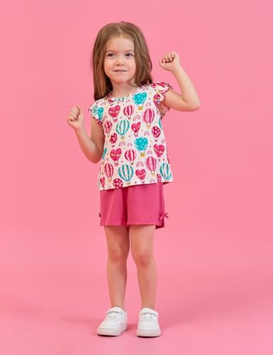 Image of Toddler Girl Short Sets Bamboo Viscose Sleeveless Summer Outfits 2 Piece Clothing Set