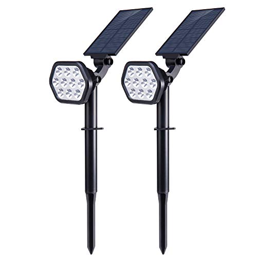 Nekteck Solar Lights Outdoor,10 LED Landscape Spotlights Solar Powered Wall Lights 2-in-1 Wireless