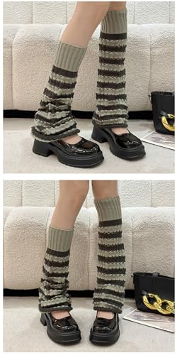 Image of Women Leg Warmer Vintage Striped Leg Socks for Spicy Girls Cute Slim