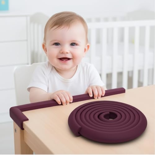 BabyPro BabyProofing Edge Guard (12mm, Pack of 1) with Strong Adhesive Tape by Certified Professional Childproofer, 2 Meter Long for Furniture Corner, Bed, Table Corners, for Child Safety (Brown)