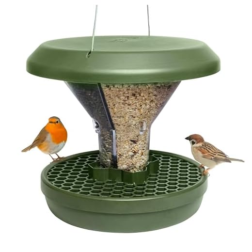 SWISSINNO Vogelfutterhaus zum Aufhängen – Davos SMART Birds - Vogelfutterspender mit Auffangschale - Futterstation für Vögel - Futtersilo Rattensicher - Vogelhaus für Garten & Balkon - Grün