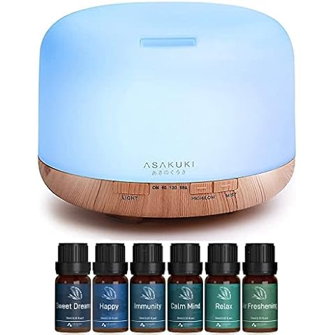 ASAKUKI Blend Essential Oils Set & 500ml Diffuser Bundle Cover