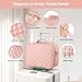 BEAUTY CASE Makeup Bag with Led Mirror, 12 Inch Portable Travel Cosmetic Organizer Case with Adjustable Dividers, USB Charging, Large Capacity, Ideal for Travel, Gift for Women Girls, Pink