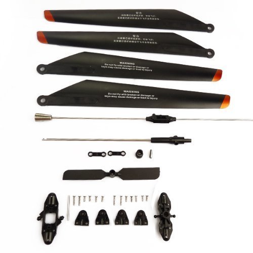 Updated Main Blade set A B 9053-04+Quick Wear Parts(balance bar/connect buckle/main blade grip set/bottom fan clip/inner shaft/tail blade for The Double House 9053 Gyro Helicopter Cover