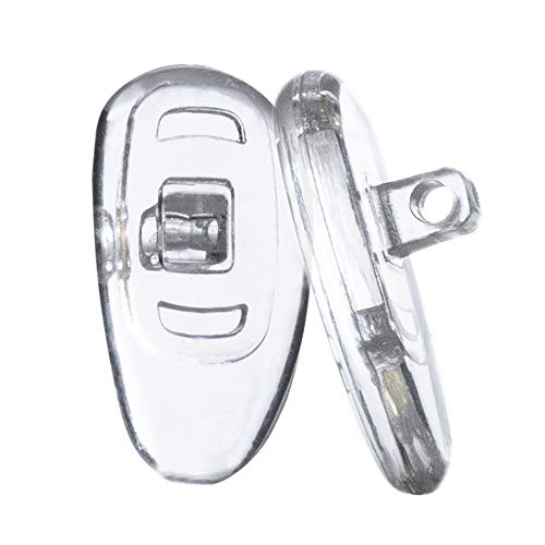 GMS Optical® Soft Silicone Symmetrical Shape Eyeglass Nose Pads for Glasses, Sunglasses, and Eye Wear (15mm Screw-in, 2 Pair)