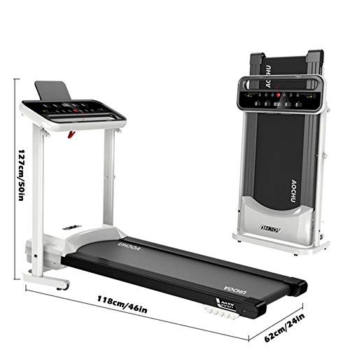 2 in 1 Folding Treadmill, LED Display New Folding Electric Treadmill Electric Portable Treadmill Exercise Bike, Installation-Free, Under Desk Treadmill for Home/Office Gym Cardio Fitness