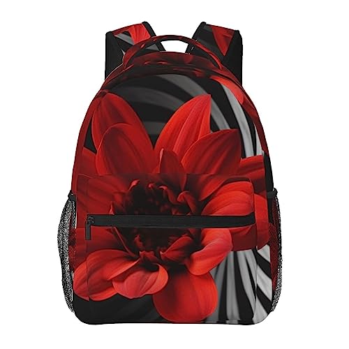 Sac à dos de voyage ergonomique avec fleurs rouges style cabine unique