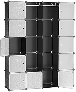SONGMICS Wardrobe with 2 Clothes Rails 180 x 145 x 37 cm Black, Schwarz, 143 x 178 x 36 cm