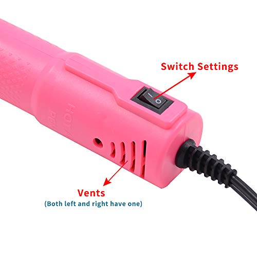 mofa emboss Heat Pen,Mini Heat Gun,Hot Air Pen Tools Shrink Pen with Stand For DIY Embossing And Drying Paint Multi-Purpose Electric Heating Nozzle 150W 110V (Pink,White)