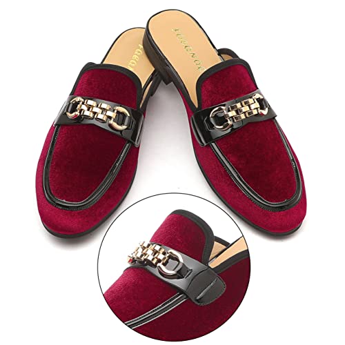 Mens Mules Mens Velvet Slippers, Flats Stylish Formal Wear Backless Loafers, Slip On Loafers Work Slides Casual Half Loafers Sandals Shoes3