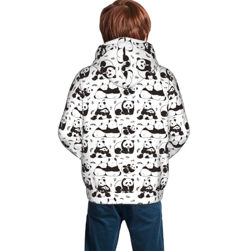 Cute Pandas Kid Hoodies Boys Sweatshirts Girls Pullover with Pocket4