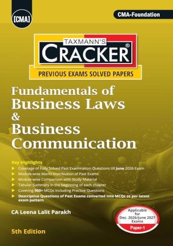 Image of Taxmann's CRACKER COMBO for CMA Foundation | Dec. 2026 /June 2027 Exams - Papers 1 to 4 | CRACKER Series | FBLC /Law, FFCA /Accounting, FBMS /Maths, and FBEM /Economics | June 2026 Edition | Set of 4 Books