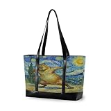 tplaotee Starry Night Capybaras Waterproof bag with laptop with zipper bags for work for Pool Gym Grocery Travel with tablet bulto para laptop