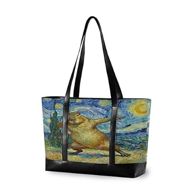 tplaotee Starry Night Capybaras Waterproof bag with laptop with zipper bags for work for Pool Gym Grocery Travel with tablet bulto para laptop