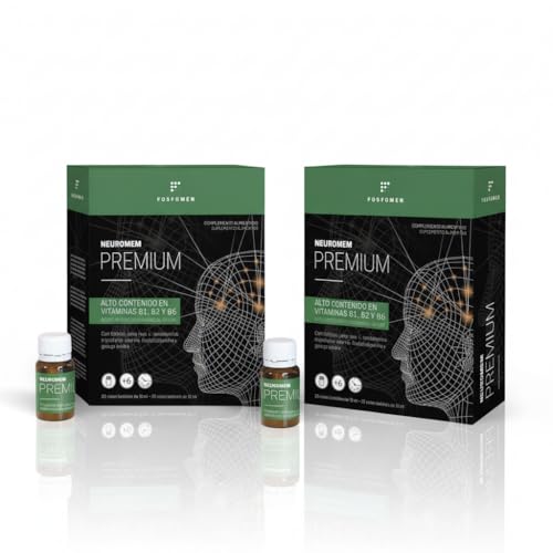 Herbora Neuromem Premium - Pack 2 x 20 Viales - Con Jalea Real, Taurina, Ginkgo Biloba, Vitaminas B1, B2, B6, Fosfatidilserina y Aminoácidos - Ayuda a Mantener la Función Cerebral - Sabor Fresa