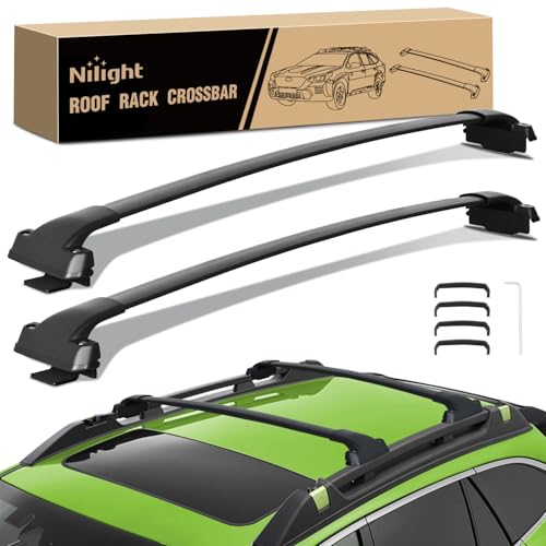 Nilight Roof Rack Cross Bars Compatible with Subaru Outback Wilderness 2022 2023 2024 with Side Rails, Adjustable Aluminum Less Wind Noise Car Crossbars for Cargo Carrier Luggage Kayak Tent Snowboard