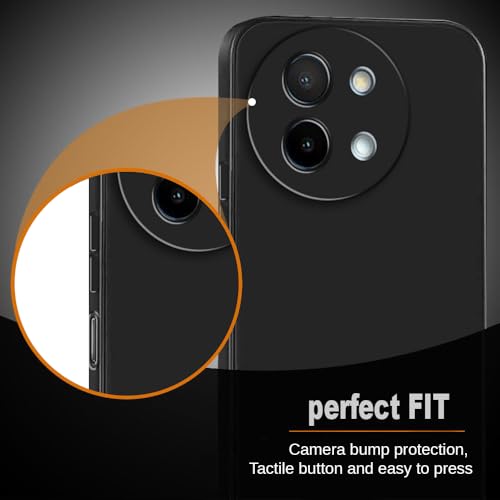Image of Back Cover for Vivo Y38 5G / Y58 5G | Full Camera Protection | Premium Liquid Silicon Case | Flexible Bumper Case for Vivo Y38 5G / Y58 5G (Black)