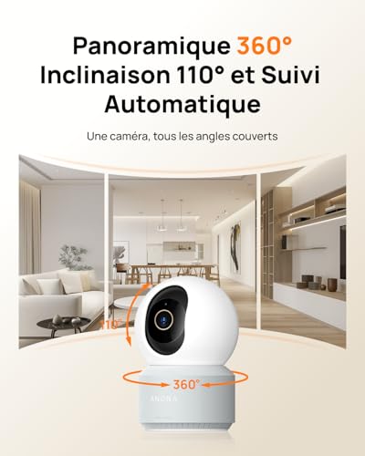 Caméra Surveillance WiFi Intérieur 4K motorisée suivi automatique IA 8MP
