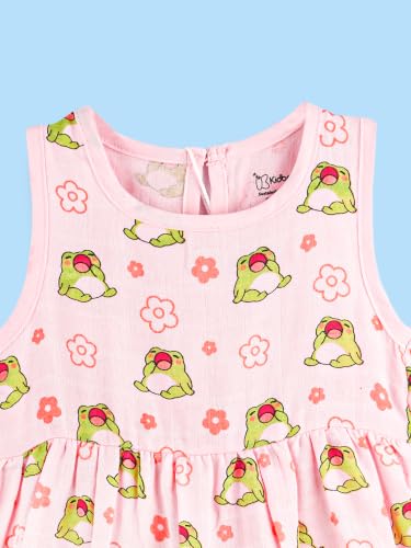 Image of Kidbea Bamboo Cotton Baby Girl Dress, Sleeveless Casual Wear Girls Frock