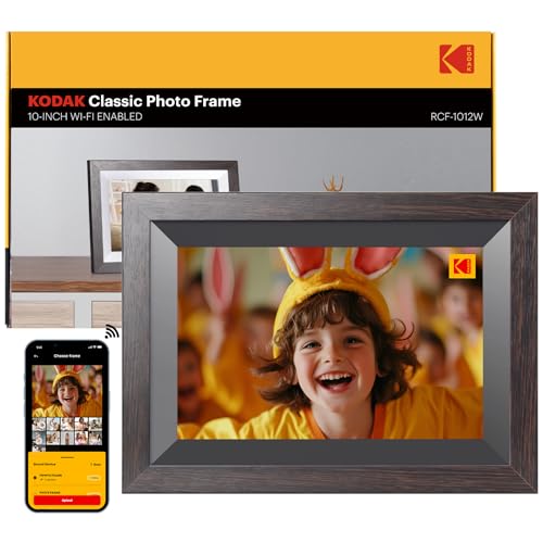 KODAK - Moldura digital WiFi de 10,1 polegadas com armazenamento de 32 GB, moldura eletrônica digital inteligente com tela sensível ao toque de 1280 x 800 IPS, rotação automática, compartilhamento