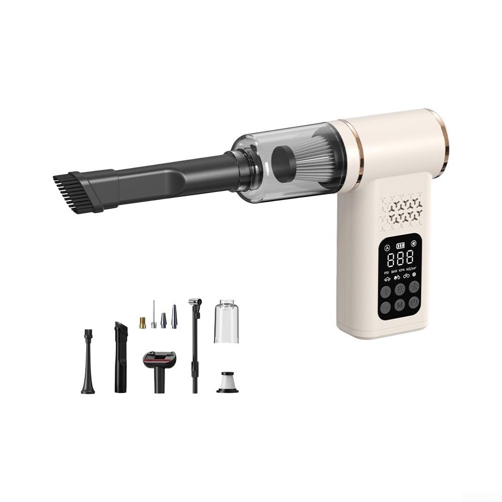 Gonfiatore Digitale Auto 150PSI con Aspirapolvere Integrato(Light Yellow)
