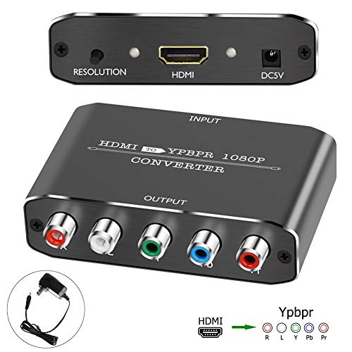 HDMI to YPbPr Converter Adapter, AMANKA HDMI to Component Audio Video Converter, Supports