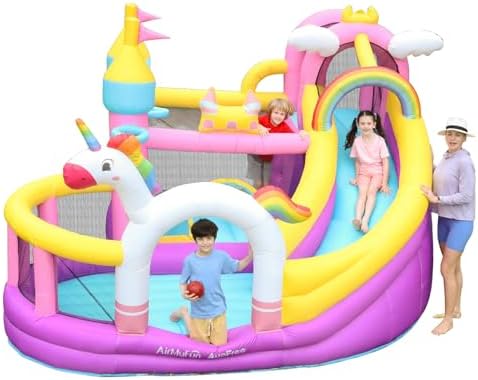 AirMyFun Inflatable Bounce House, Wide Slide Indoor Bounce House,...