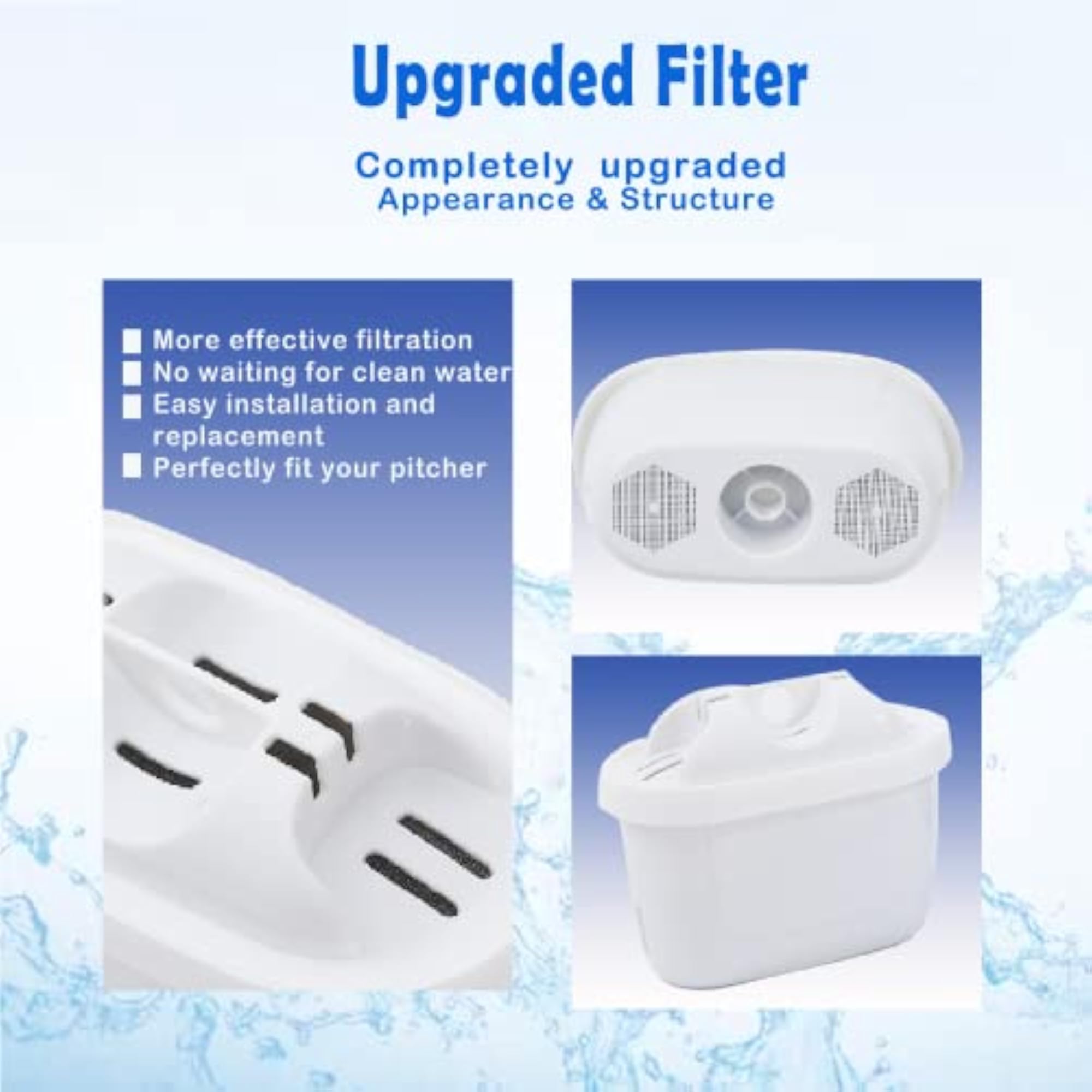 Water Filter Compatible with BRITA Maxtra, 6 Pack
