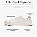 RIUGA Men's Fashion Leather Sneakers - Orthopedic Casual Dress Shoes with Arch Support &Collapsible Heel，All Weather Rubber Soles, Comfortable Walking Shoes for Men Bright White