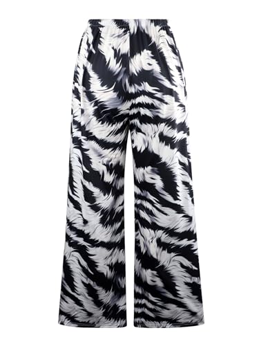 Women's High - Waisted Wide - Leg Pants, Zebra Print Loose Fit Trousers, Comfortable Casual Pants3