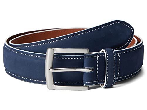 Johnston & Murphy Painted Edge Belt - Belts for Men - Silvertone Buckle Closure - Leather Painted Belt Edge