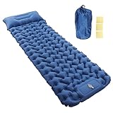 Xcello Camping Sleeping Pad Navy Blue Lightweight Moistureproof Inflatable Double Mattress with Storage Bag for Camping and Hiking
