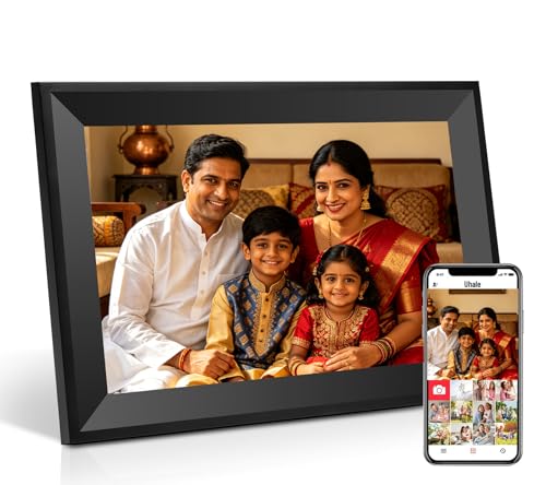 Image of Digital Photo Frame, 10.1 Inch Wi-Fi Photo Frame with 1280x800 IPS Touch Screen, Built-in 16GB Storage, Digital Frame for Table and Wall with slideshow Function use Type-c Power Start