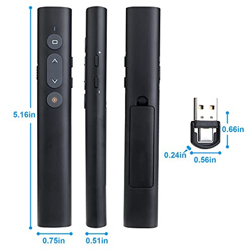 Image of Presentation Clicker Presentation Remotes, Type C /USB A 2 in 1 Pointer, Remote PowerPoint Clicker,USB /Type-C for Computer Slide Advancer, Volume Control /Hyperlink /Switch Windows(Battery Included)