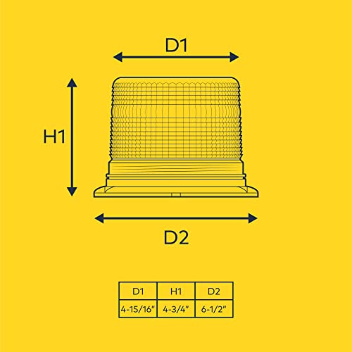 Lamphus Aura 5" 12W White Led Strobe Warning Beacon Light [Sae Class 1] [38 Flash Modes] [Magnet/Permanent] [Low Dome] [Rooftop Mount] Flashing Emergency Beacon Light For Trucks Vehicle Cars #TOP7