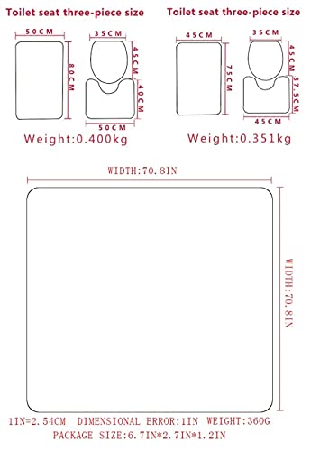 Claean-Acces-Home Wc Deckelbezug Fischerei-Net-Badvorhang Badezimmer-Pad-Vier-Stück-Fußmatte-DREI-Teiliges… – Bild 3