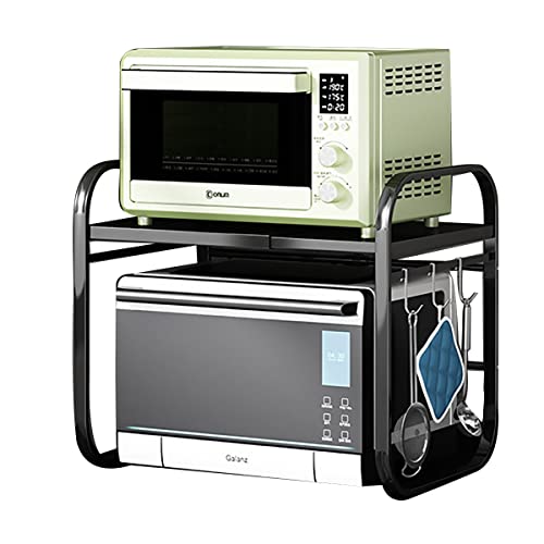DnKelar Soporte microondas Estante Cocina estanteria Cocina Organizador Cocina Longitud telescópica 40-64cm con Tres Ganchos extraíbles Capacidad de Carga 30KG