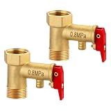 DUZEPA 2 Stück 1/2 0,8 MPa Sicherheitsventil aus Messing – Membran-Druckbegrenzungsventil für Warmwasserbereiter, F x M Gewinde, inklusive Dichtungssatz