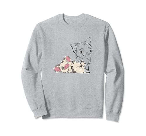 Sweat Moana Pua en coton avec dessin croquis Disney pour femme et ado