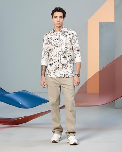 Image of Majestic Man Stylish Abstract Print Casual Shirt - Pure Cotton| Full Sleeve | Trendy & Comfortable