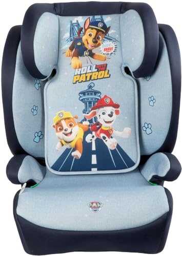 Paw Patrol - Silla De Coche Para La Seguridad De Los Niños Con Altura De 100 A 150 Cm Con Gráficos De Los Simpáticos Perros Chase, Rubble Y Marshall Sobre Fondo Azul Y Azul Paw Patrol - Silla De Coche Para La Seguridad De Los Niños Con Altura De 100 A 150 Cm Con Gráficos De Los Simpáticos Perros Chase, Rubble Y Marshall Sobre Fondo Azul Y Azul