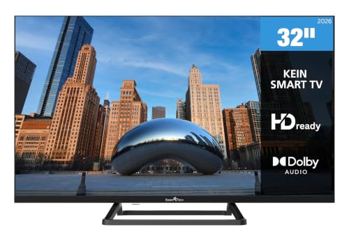 Televisor LED HD Smart Tech 32HN01V3 de 32 Pulgadas (80 cm), no Inteligente, con Triple sintonizador, Dolby Audio H.265, 3 Puertos HDMI y 2 Puertos USB.