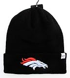 '47 Brand Denver Broncos Black Cuff Beanie Hat - NFL Cuffed Knit Toque Cap