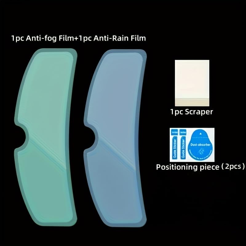 2Pcs Motorcycle Helmet Anti-Fog & Rainproof Film - Durable PET Nano, Fits All Bike Helmets Accessories,Clear Vision Safer Rides,Simple but Effective