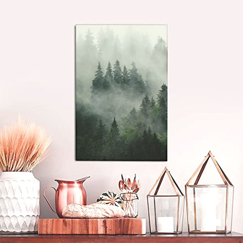Toile murale moderne brumeuse pour déco de chambre zen