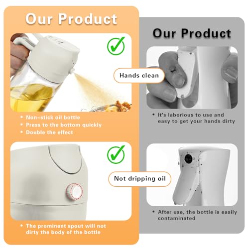 Image of 2 in 1 Oil Sprayer, Oil Sprayer for Kitchen Cooking, 470ml Oil Spray Bottle for Home