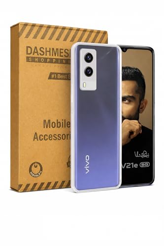 Image of Dashmesh Shopping Transparent Back Cover for Vivo V21e 5G, Soft TPU Clear Case, Shockproof Slim Protective Mobile Cover with Camera Protection