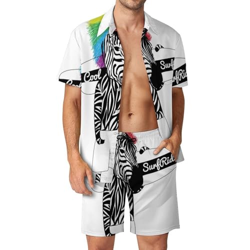 Chemise hawaïenne hommes et pantalon de plage ensemble d'été 2 pièces taille S