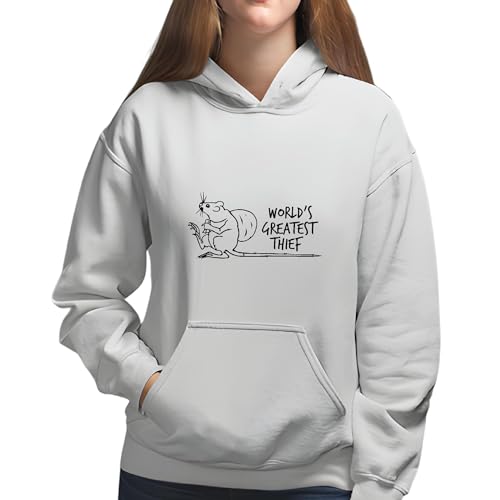 Gift for Rat Lovers Rats World Is Greatest Thief Theme Gray and Muticolor Unisex Hoodie